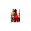Robe rouge asymétrique avec dentelle Paola 
